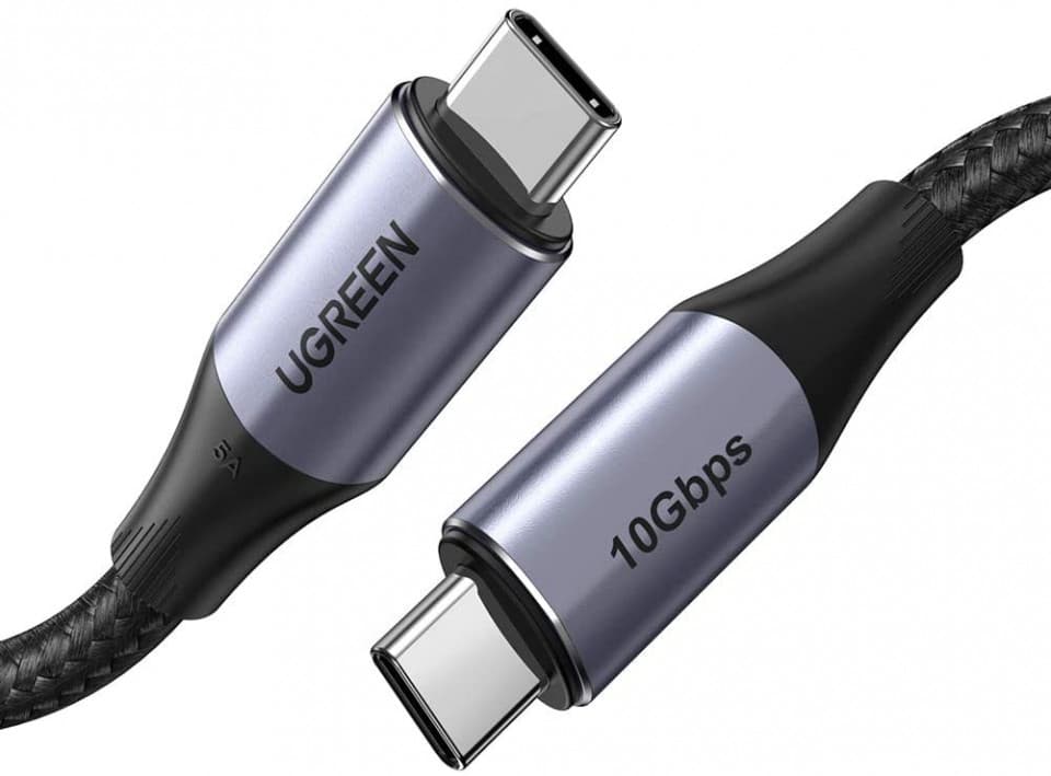 Кабел Ugreen US355, от USB C(м) към USB C(м), 1m, 100W, черен