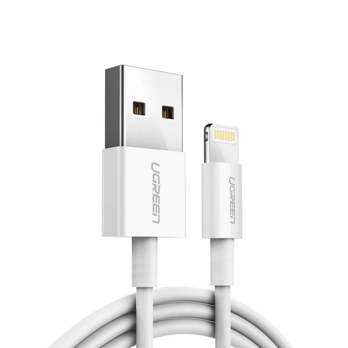 Кабел Ugreen US155, от USB A(м) към Lightning(м), 1.5m, бял