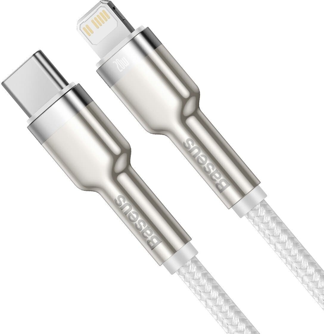 Кабел Baseus CATLJK-A02, от USB-A(м) към Lightning(м), 1 m, 20W, бял