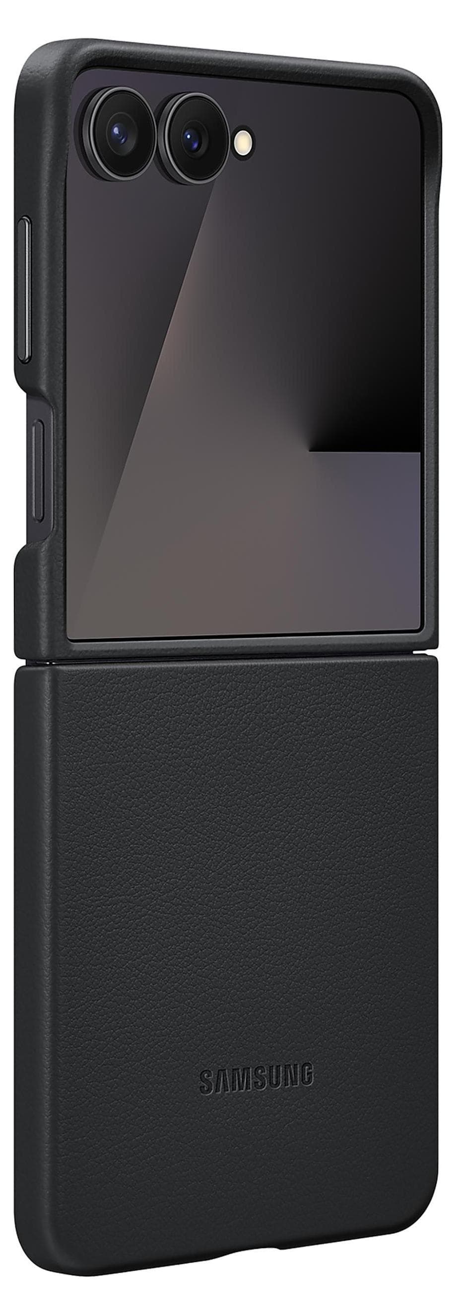 Оригинален кожен кейс за Samsung Galaxy Z Flip7 - Samsung KindSuit Leather Cover EF-VF766PBE (черен)
