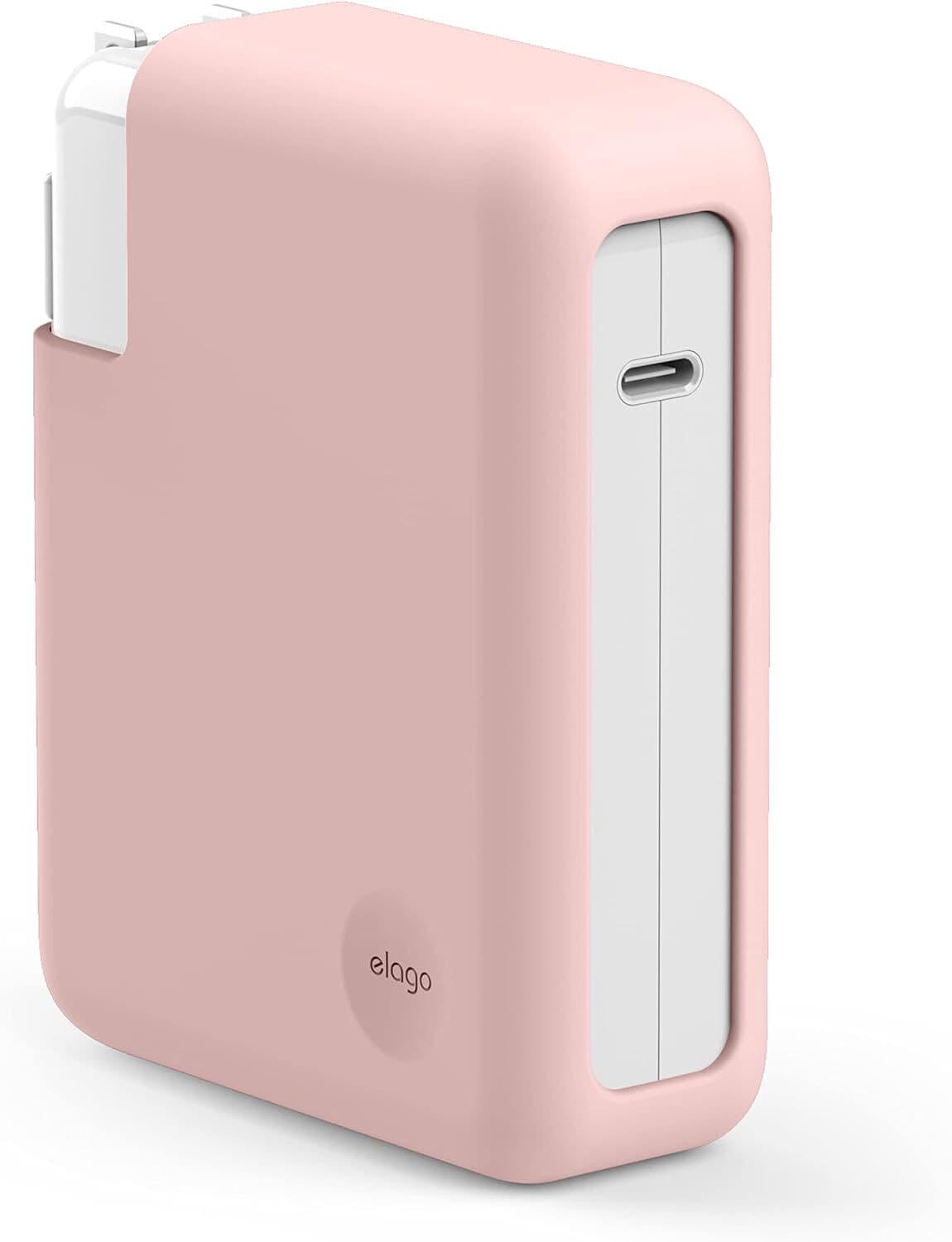 Силиконов калъф за MagSafe 140W USB-C Power Adapter за MacBook Pro 16 M1 (2021), MacBook Pro 16 M2 (2023) - Elago MacBook Charger Cover (розов)