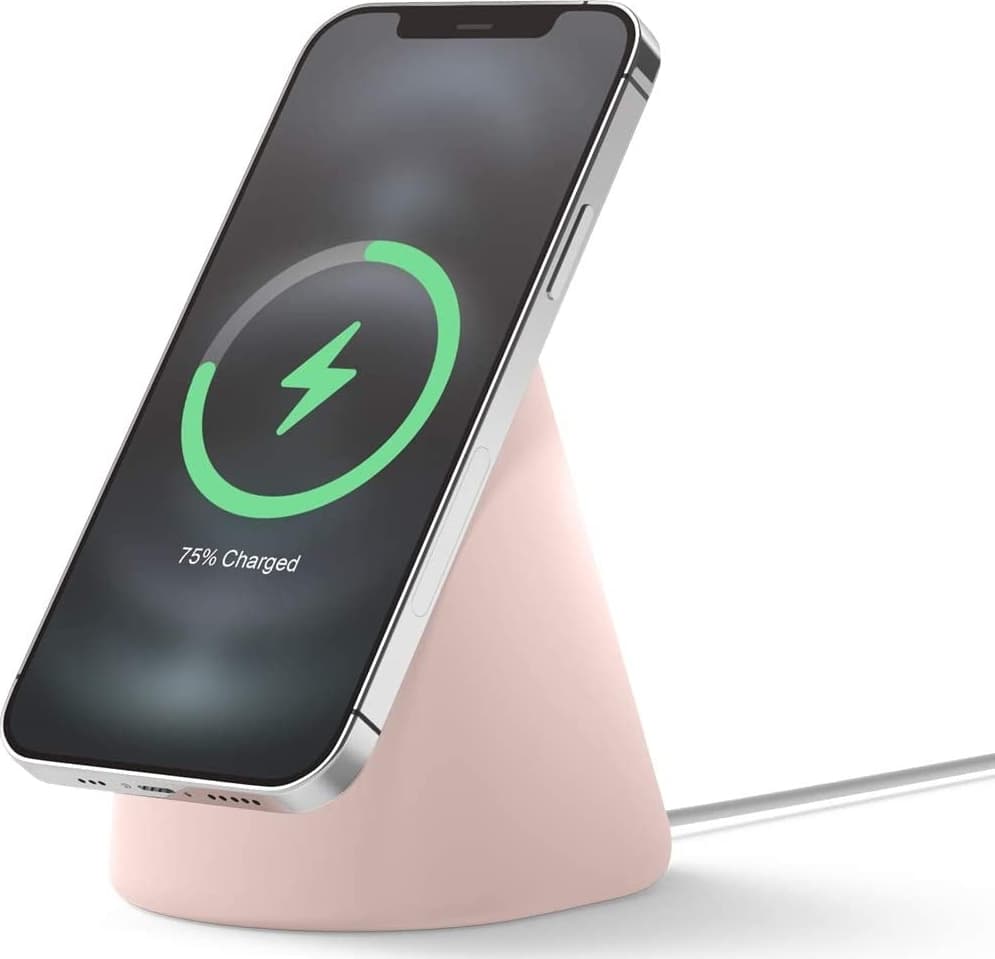 Силиконова поставка за безжично зареждане на iPhone чрез поставяне на Apple MagSafe Charger - Elago MS1 Charging Stand for MagSafe (розов)