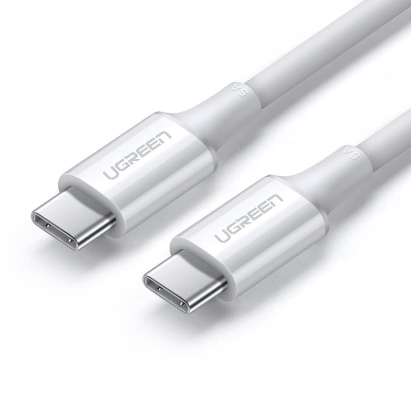 Кабел Ugreen 60552, от USB-C(м) към USB-C(м), 2m, бял