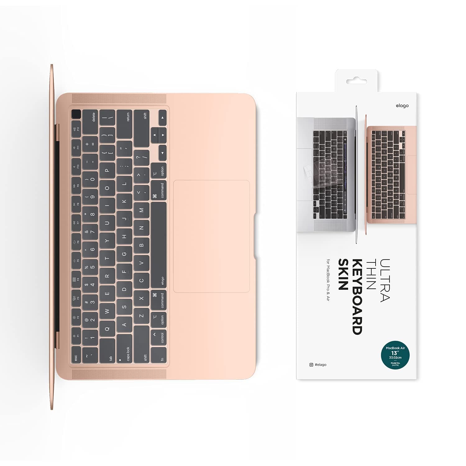 Силиконов протектор за клавиатурата на MacBook Air 13 (2020) (с прав Enter, US стандарт) - Elago Keyboard Skin (прозрачен-мат)
