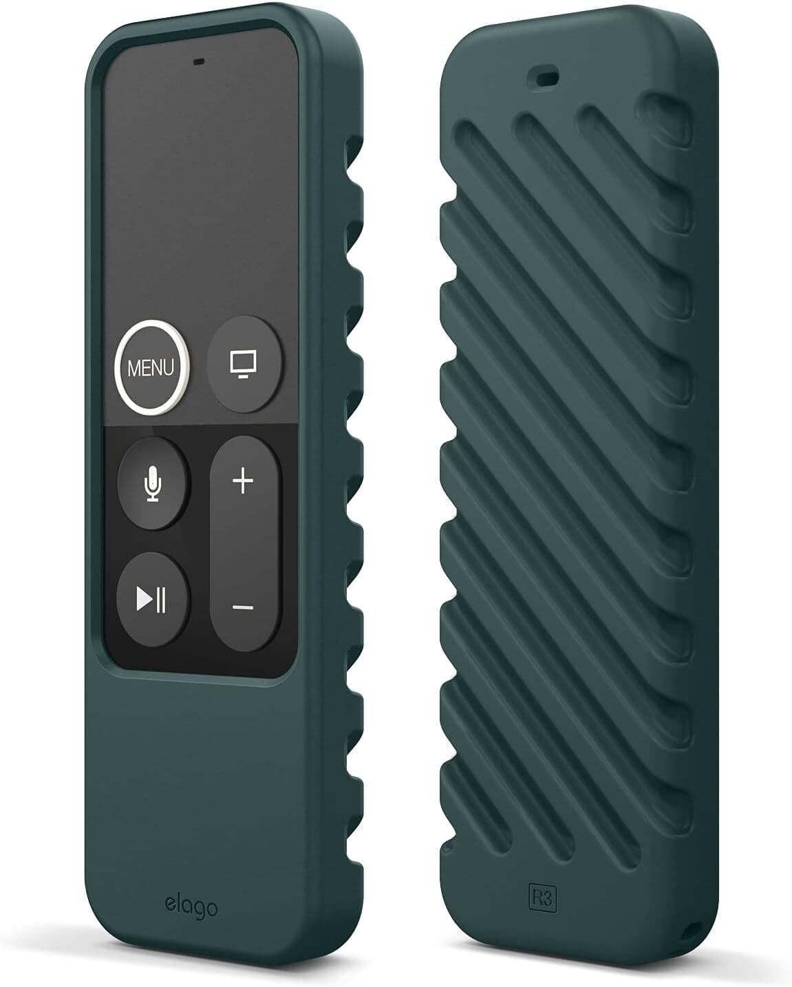 Удароустойчив силиконов калъф за Apple TV Siri Remote - Elago R3 Protective Case (тъмнозелен)