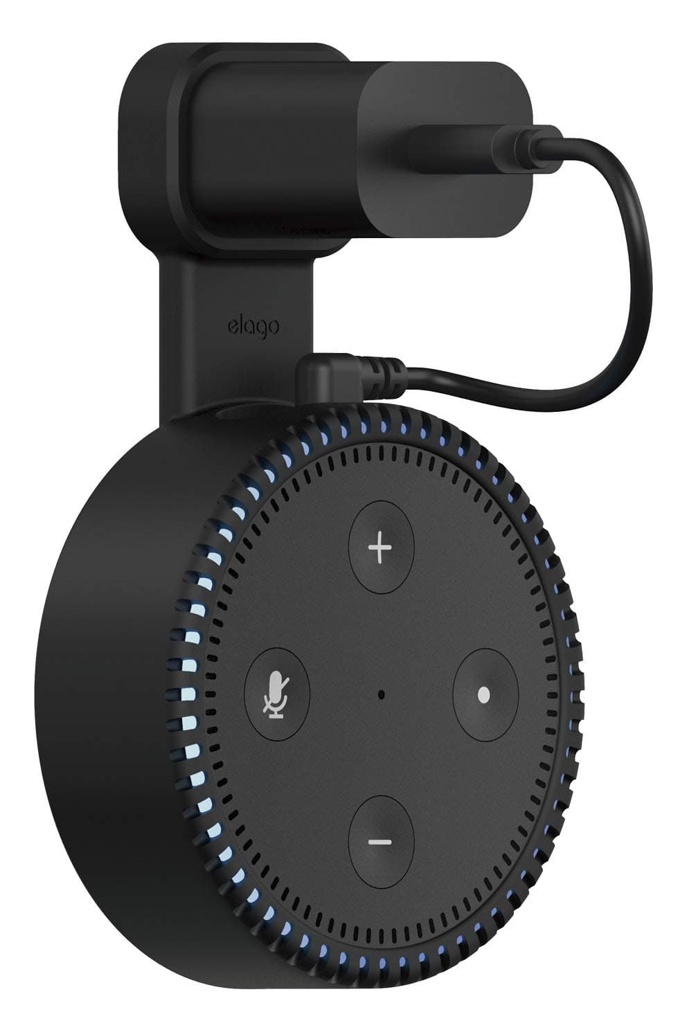 Силиконова поставка за Echo Dot 2 - Elago Echo Dot 2nd Generation Outlet Wall Mount (черна)