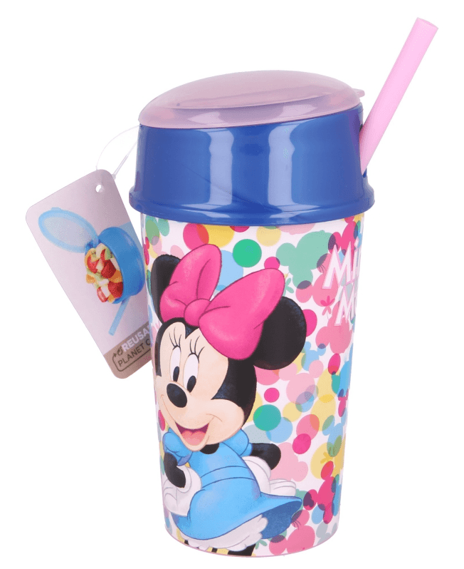 Детска чаша с капак и сламка Minnie Mouse, 400 ml.