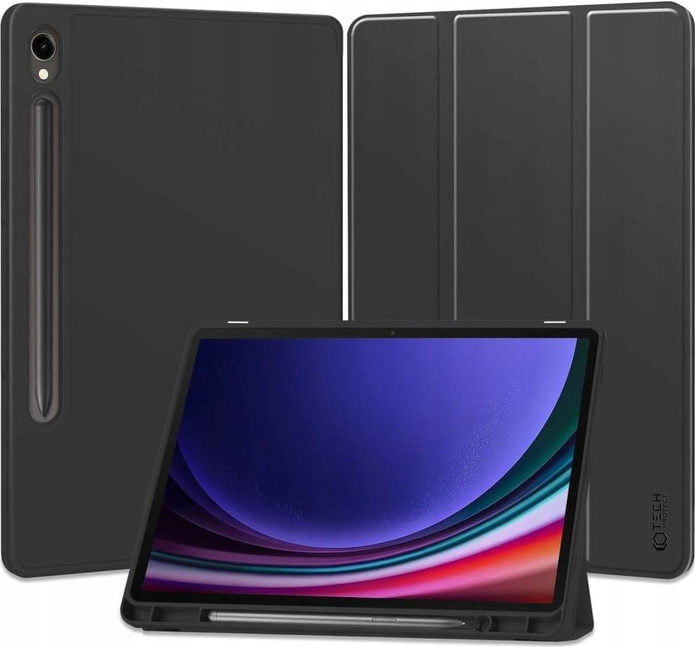 Силиконов кейс и поставка за Samsung Galaxy Tab S9 (черен) - Tech-Protect SC Pen Case