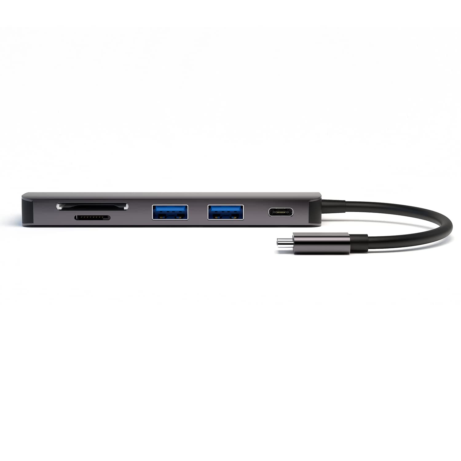 Докинг станция 4Smarts 6-in-1 with DeX (468782), от 1x USB C към 1x USB C, 2x USB A, 1x HDMI, 1x SD/MicroSD четец, черна
