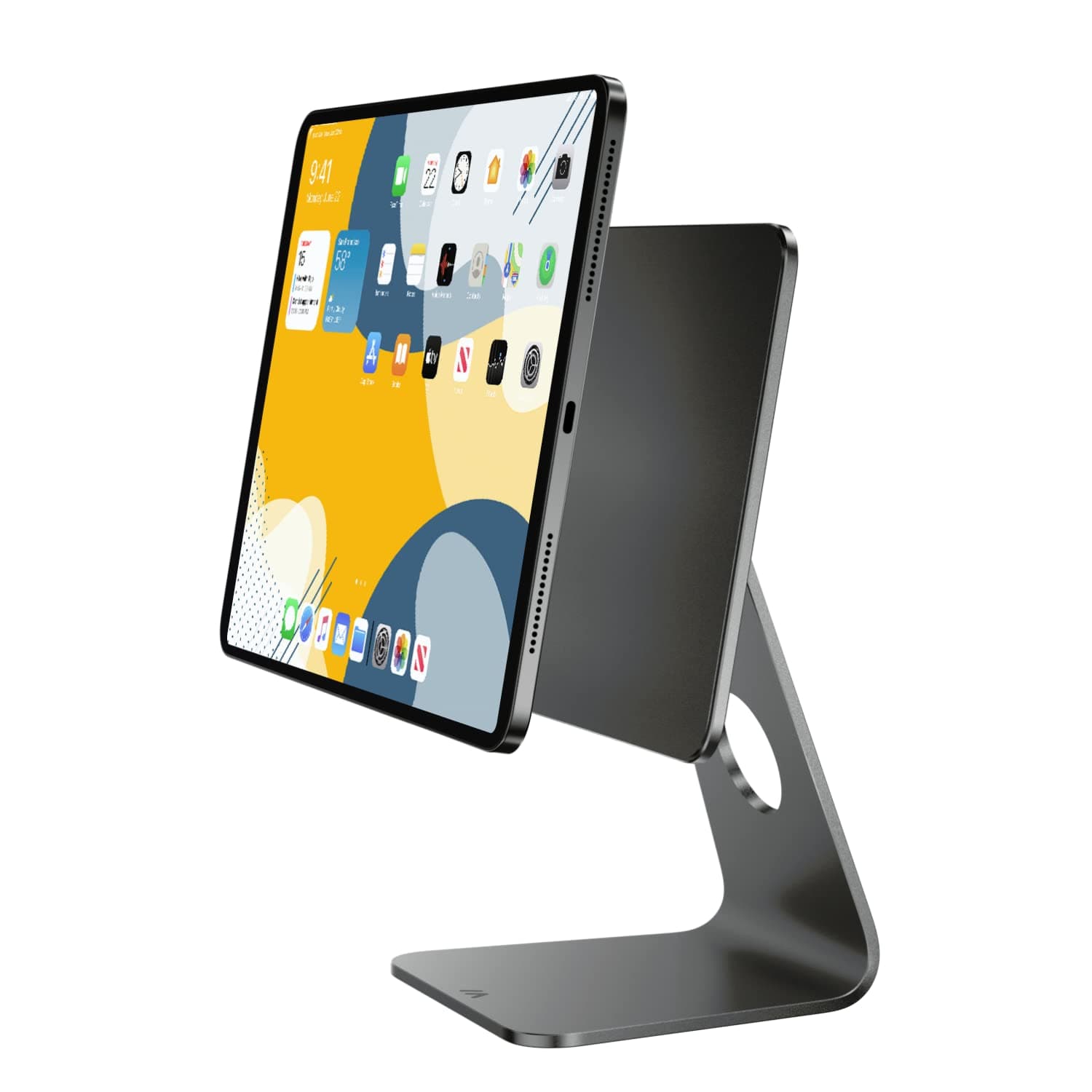 Магнитна алуминиева поставка за iPad Pro 11 M1 (2021), iPad Pro 11 (2020), iPad Pro 11 (2018), iPad Air 5 (2022), iPad Air 4 (2020) - SwitchEasy MagMount Magnetic iPad Stand (сив)