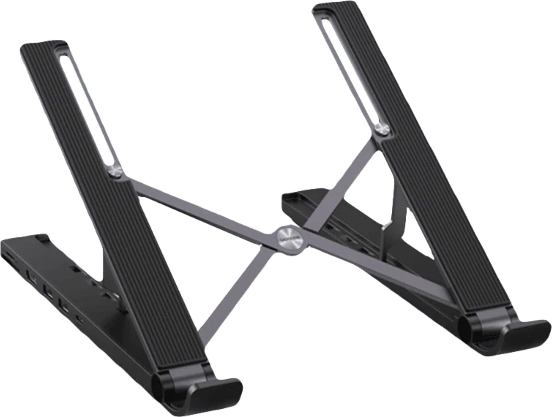 Докинг станция Ugreen Laptop Stand Docking Station (80551), 1x USB-C към 2x USB A, 1x HDMI, 1x SD/MicroSD четец, черна, поставка за лаптоп