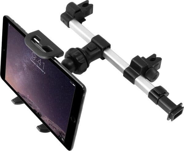 Поставка за смартфон или таблет за седалката на автомобил - Macally Dual Position Car Seat Headrest Mount (сребрист)