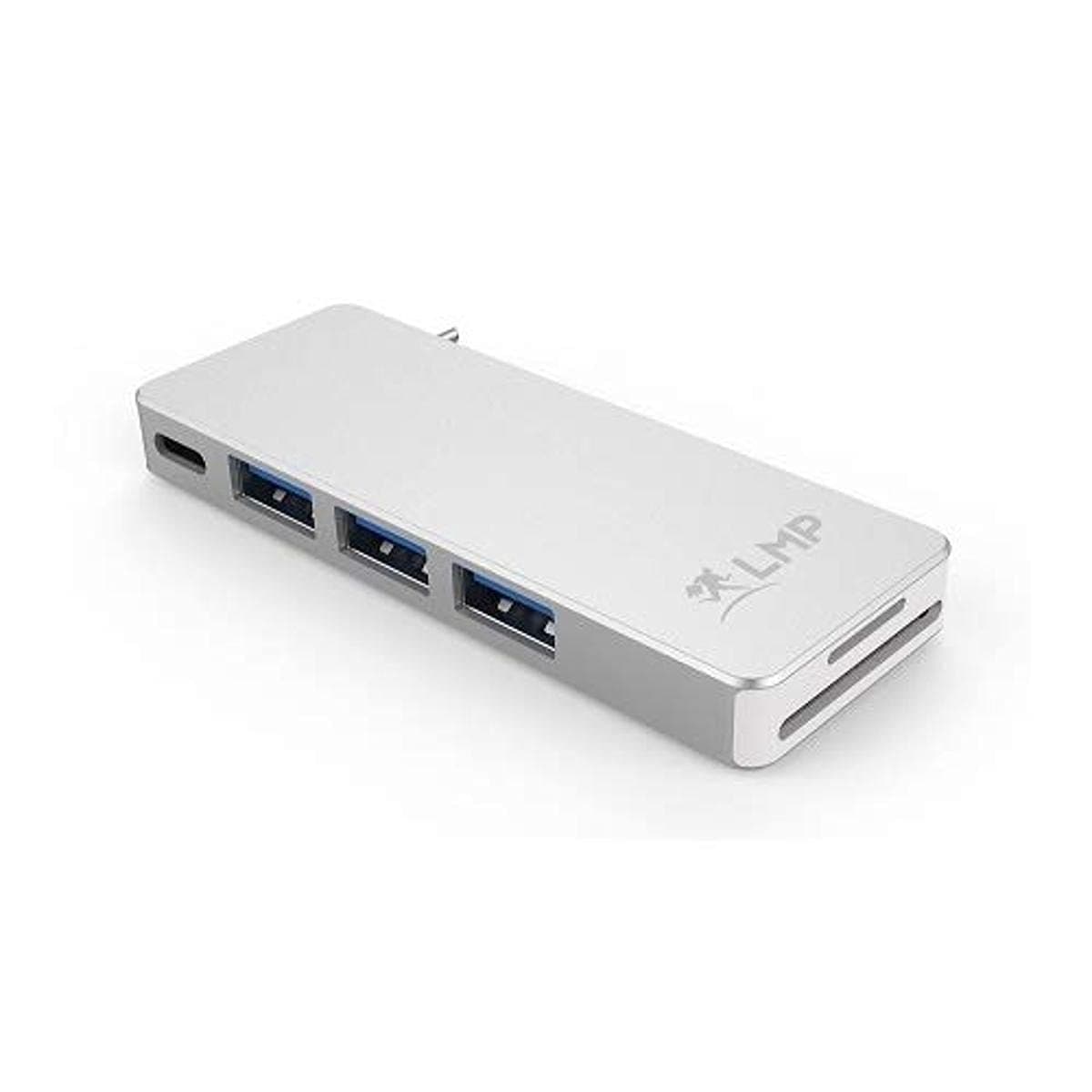 Докинг станция LMP Basic 18118, USB C към 1x USB C(PD), 3x USB A, 1x SD/MicroSD четец, сребриста
