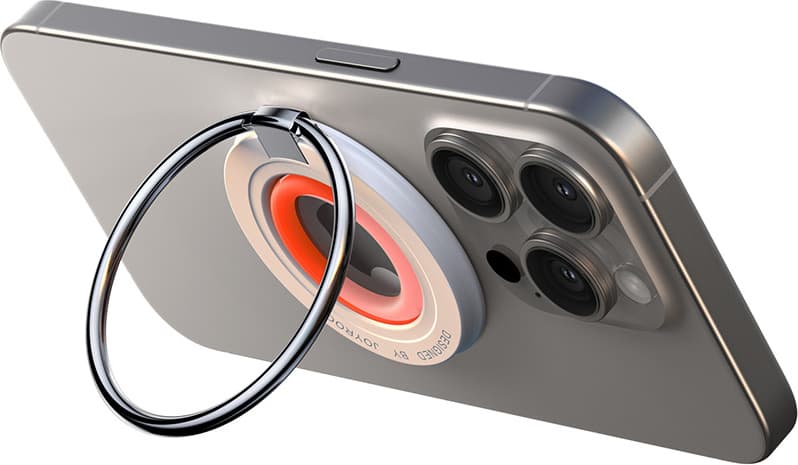Универсален магнитен пръстен против изпускане, с поставка, съвместим с MagSafe за iPhone и други смартфони - Joyroom MagSafe Magnetic Phone Holder (JR-ZS383) (оранжев)