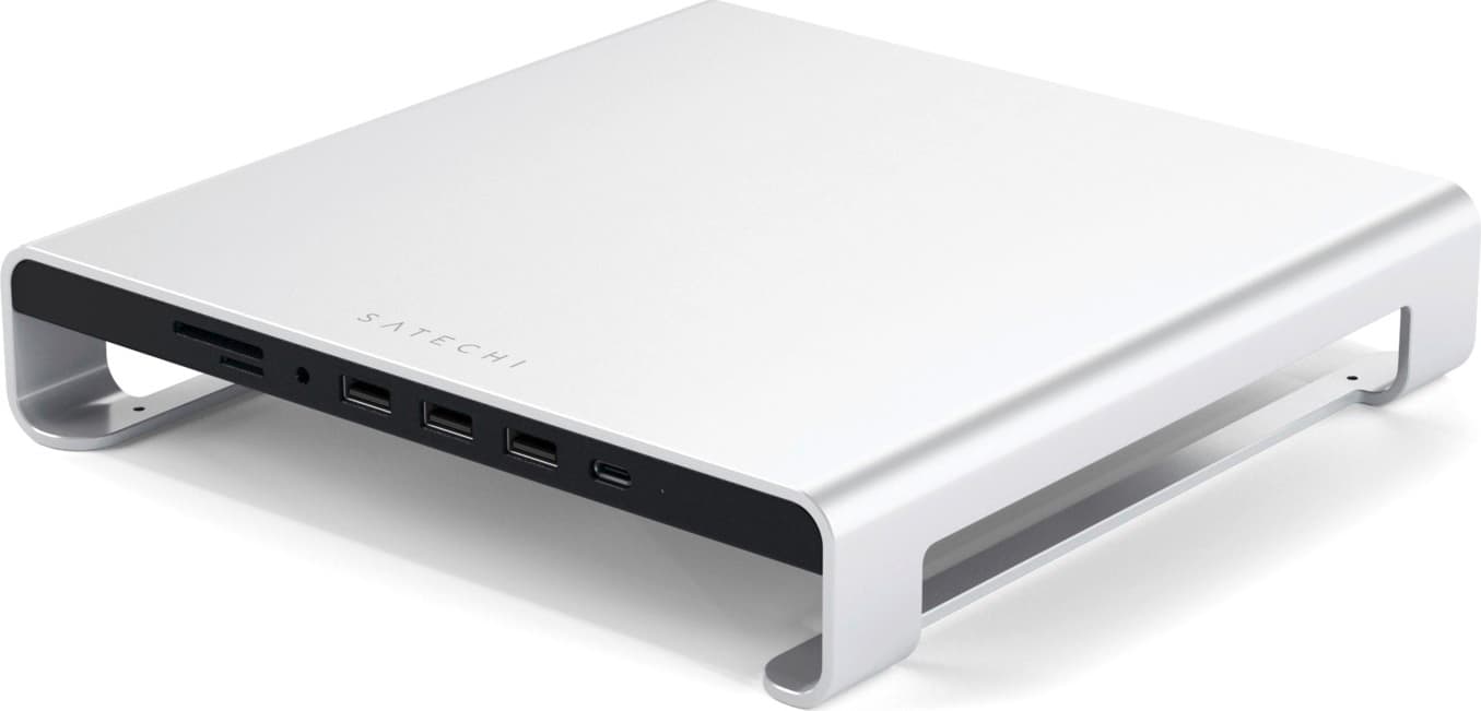 Настолна алуминиева поставка с допълнителни портове за iMac - Satechi USB-C Aluminium Monitor Stand Hub for iMac (сребрист)
