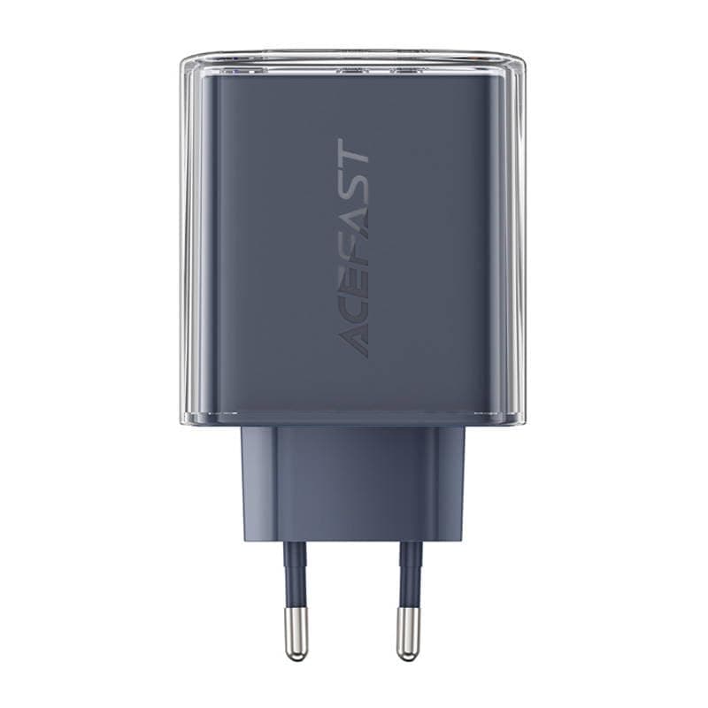 Захранване за ел. мрежа за лаптопи, смартфони и таблети с 2XUSB-C и USB-A изходи (сив) - Acefast A45 Crystal Series 65W GaN Fast Charger