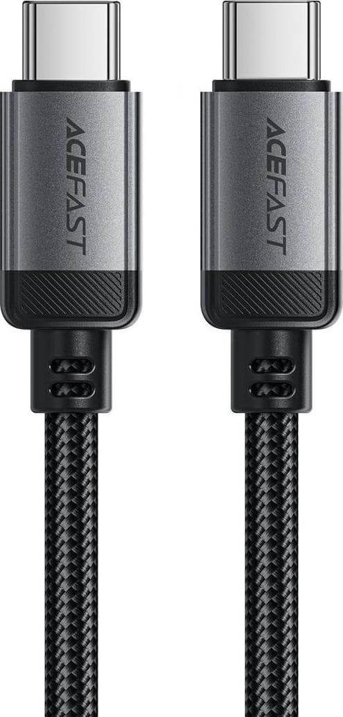 Здрав кабел с въжена оплетка и бързо зареждане за устройства с USB-C порт (120 см) - Acefast C20-03 USB-C to USB-C Charging Cable 15W (черен)