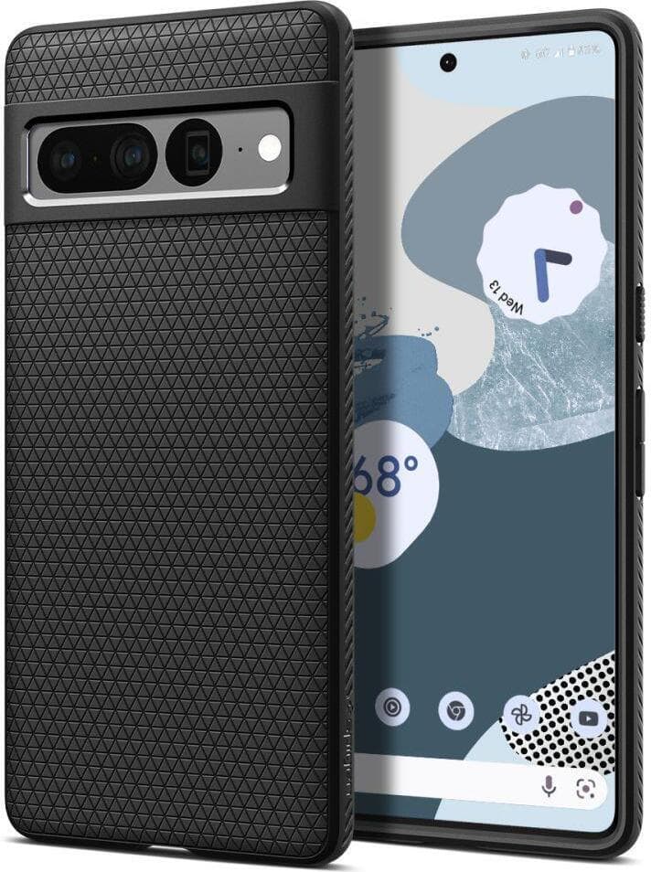 Силиконов (TPU) калъф с висока степен на защита за Google Pixel 7 Pro - Spigen Liquid Air Case (черен)