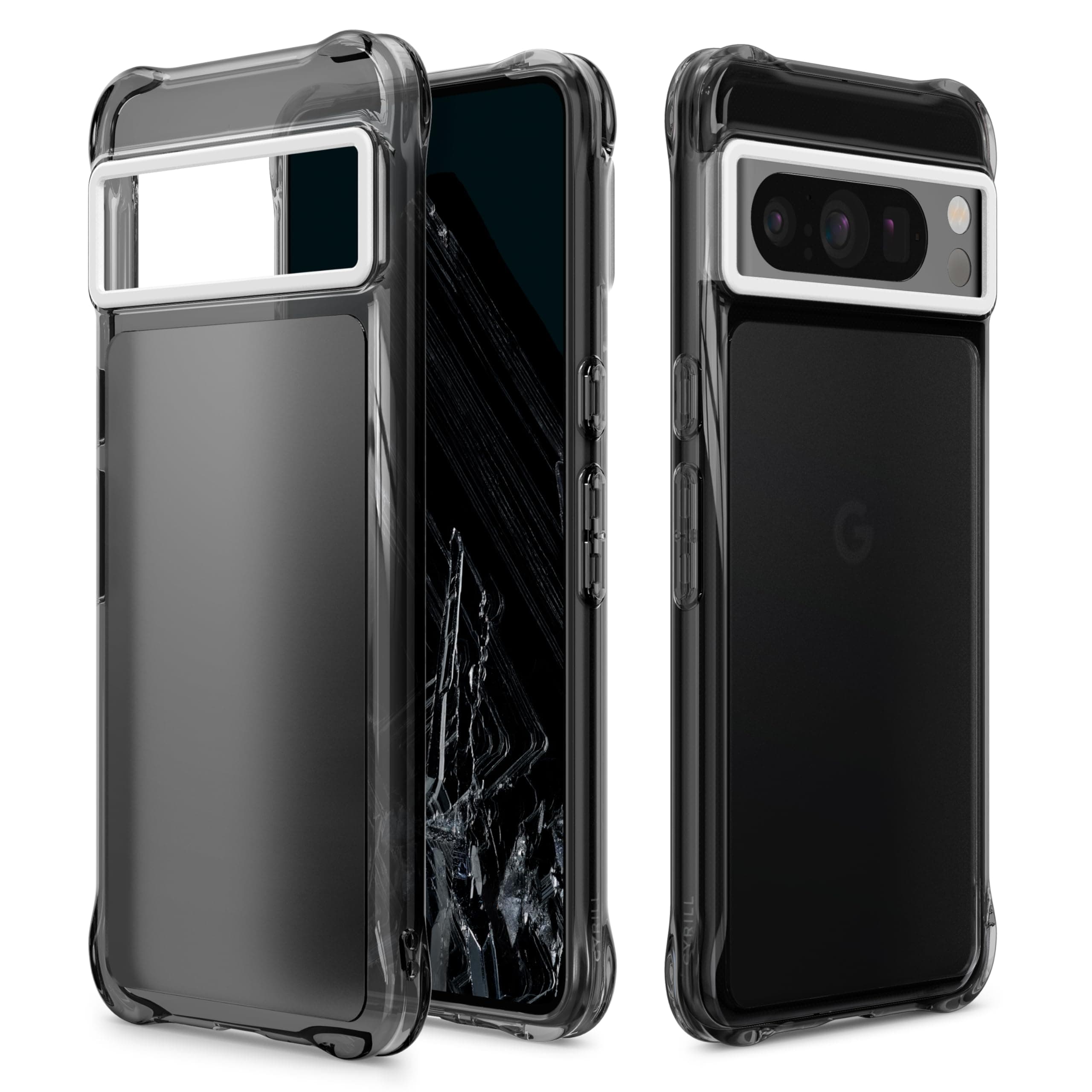 Хибриден кейс с висока степен на защита за Google Pixel 8 Pro - Spigen Cyrill Ultra Sheer Case (черен-прозрачен)