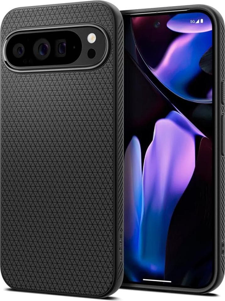 Силиконов (TPU) калъф с висока степен на защита за Google Pixel 9 Pro XL - Spigen Liquid Air Case (черен)
