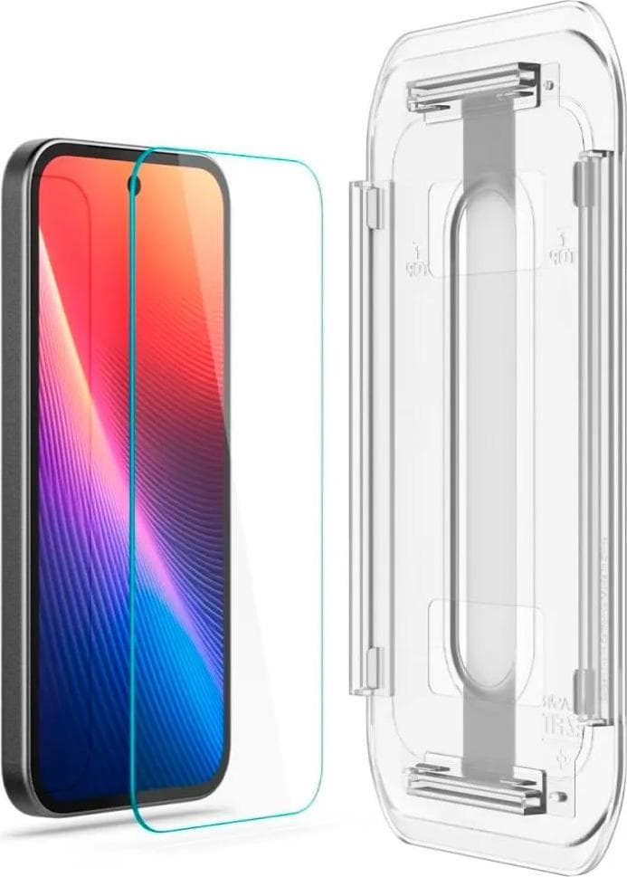 2 броя стъклени защитни покрития за дисплея на Google Pixel 9a - Spigen Glas.tR EZ Fit Tempered Glass 2 Pack (прозрачен)