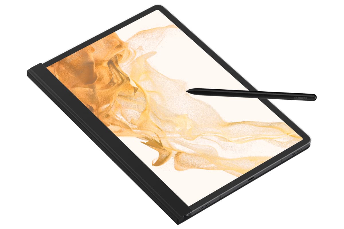 Оригинален калъф с вградено покритие (подходящо за рисуване) за Samsung Galaxy Tab S7 Plus, Tab S7 FE, Tab S8 Plus - Samsung Note View Cover EF-ZX800PBEGEU (черен)