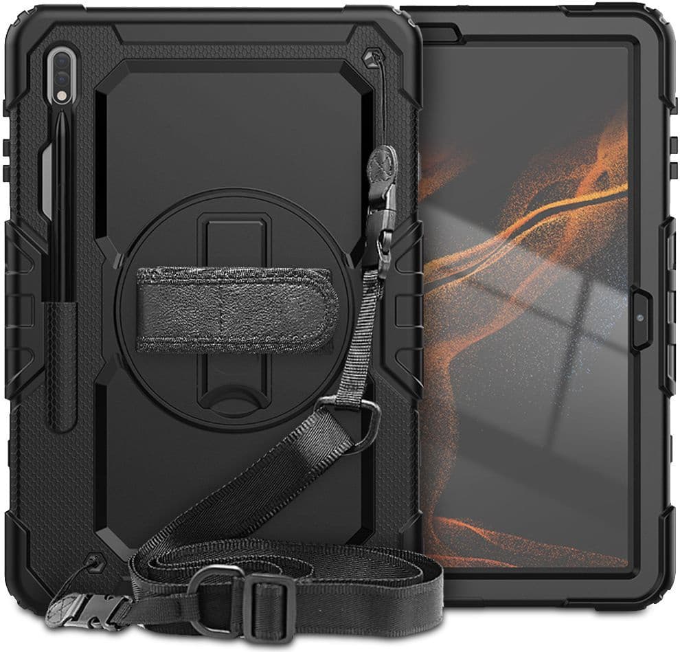 Удароустойчив хибриден кейс за Samsung Galaxy Tab S7 Plus, Galaxy Tab S7 FE, Galaxy Tab S8 Plus - Tech-Protect Solid 360 Case (черен)