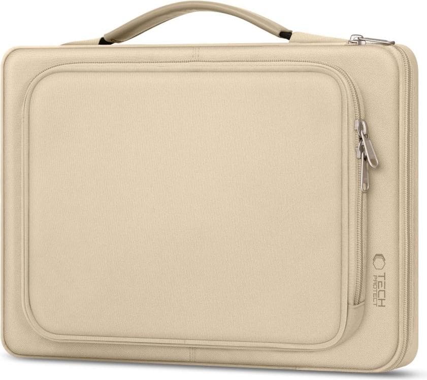 Елегантна чанта за MacBook Pro 14 М1 (2021), MacBook Pro 13 и лаптопи до 14 инча - Tech-Protect Basic Laptop Bag 14 (бежов)