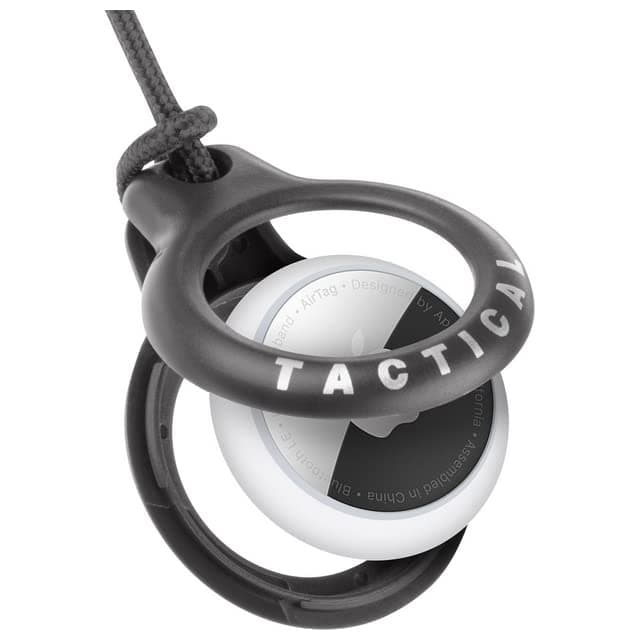 Стилен ключодържател от поликарбонат за Apple AirTag - Tactical AirTag Beam Rugged Case (черен)