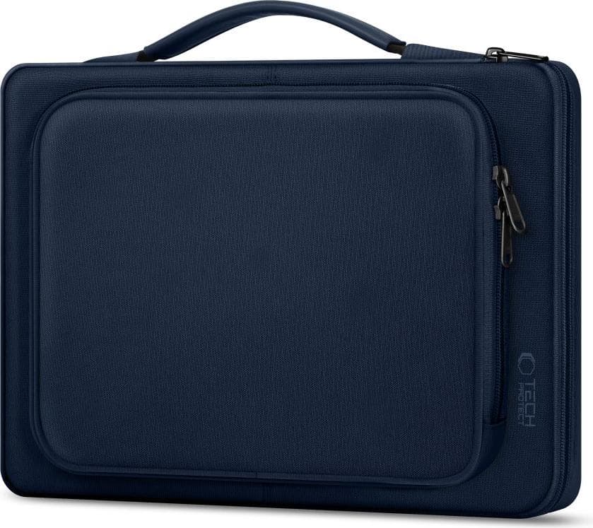 Елегантна чанта за MacBook Pro 15 и лаптопи до 16 инча - Tech-Protect Basic Laptop Bag 16 (тъмносин)