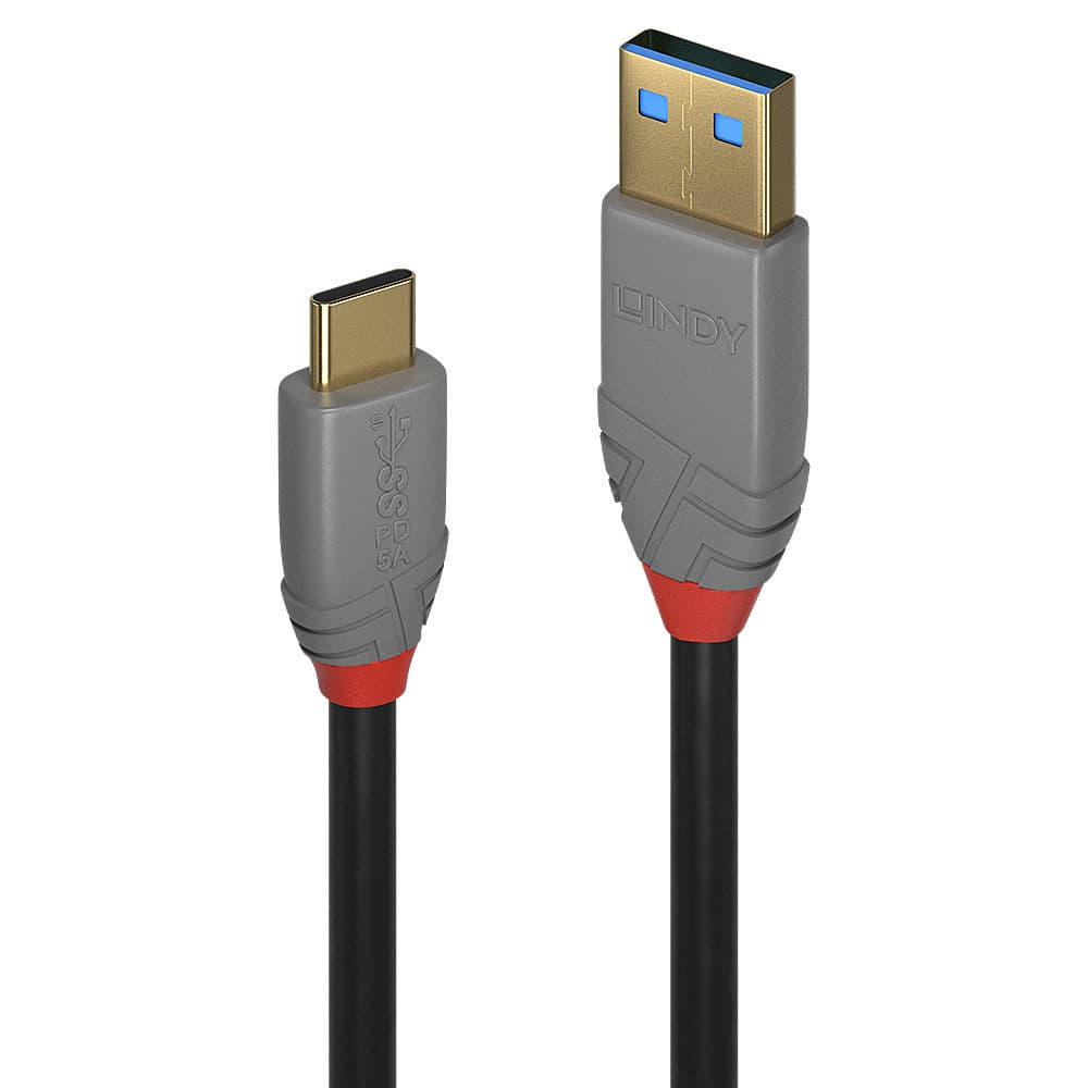 LINDY LNY-36912 :: Кабел USB 3.2 Type A към C, M/M, 10Gbps, Anthra Line, черен, 1.5 м