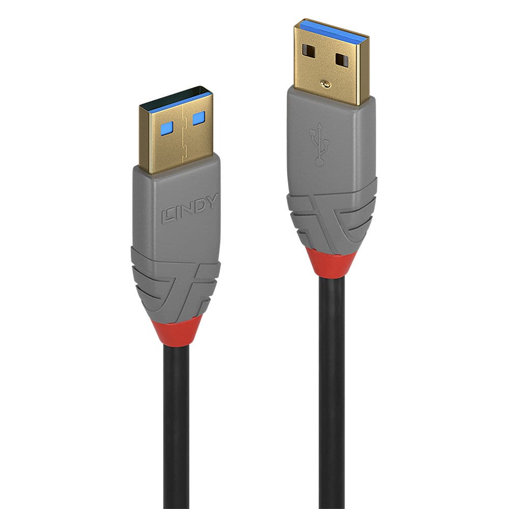LINDY LNY-36752 :: Кабел USB 3.2, Type A-A, M/M, Anthra Line, черен, 2.0 м