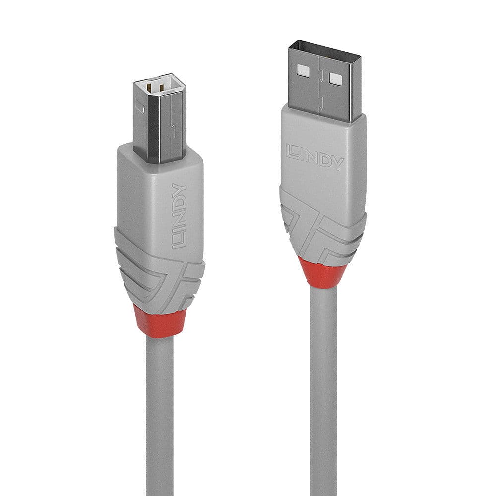 LINDY LNY-36684 :: Кабел USB 2.0 Type A към B, М/М, Anthra Line, сив, 3.0 м