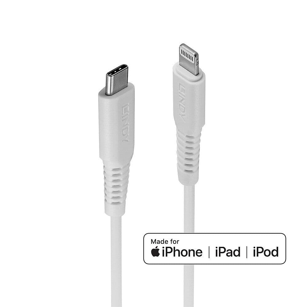 LINDY LNY-31317 :: Кабел USB Type C към Lightning, бял, 2.0 м