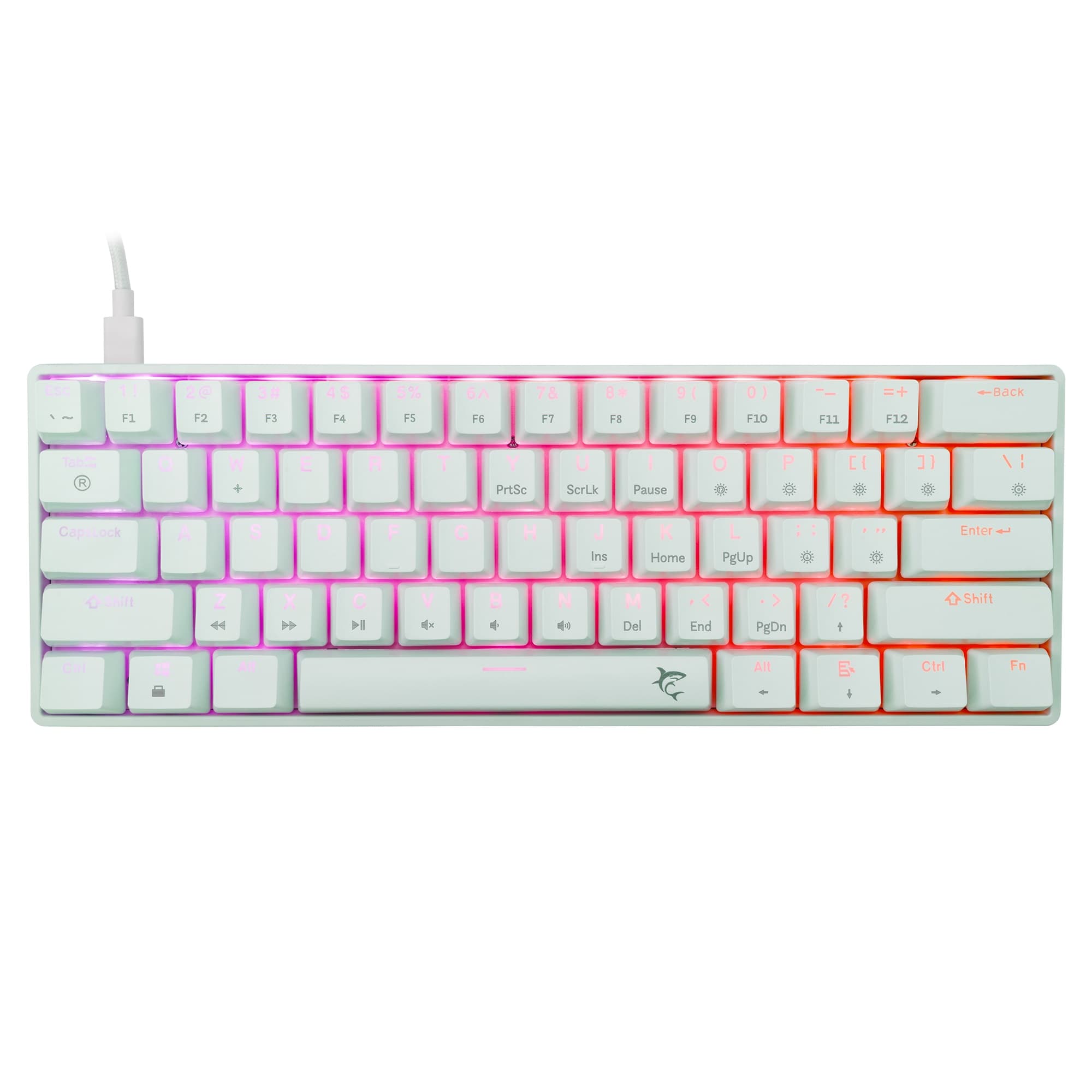 WHITE SHARK SHINOBI-2-W-US-RED.SW :: Клавиатура, механична, GK-004211, червени клавиши, бяла