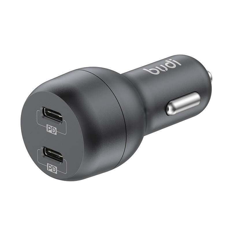 Зарядно за кола с 2xUSB-C изходи с технология за бързо зареждане - Budi Dual Car Charger 40W (черен)