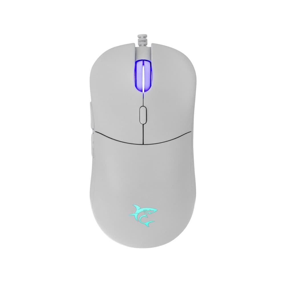 Мишка White Shark Bagdemagus, оптична (7200 dpi), USB, бяла, гейминг, 6 бутона