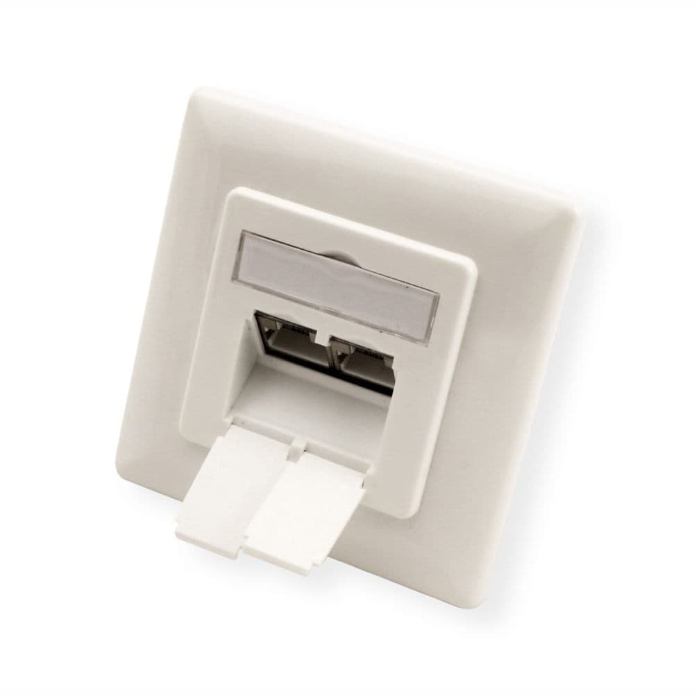 VALUE 25.99.8490 :: Розетка за стенен монтаж, STP, Cat.6А, хоризонтална, бяла