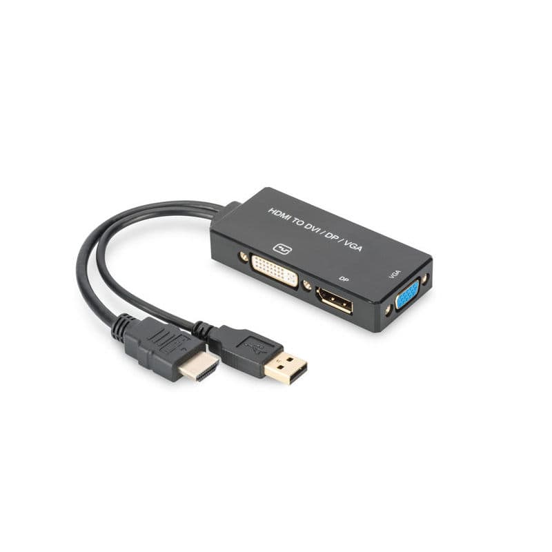 ASSMANN AK-330403-002-S :: DIGITUS HDMI 3-in-1 конвертор, HDMI към VGA / DisplayPort / DVI