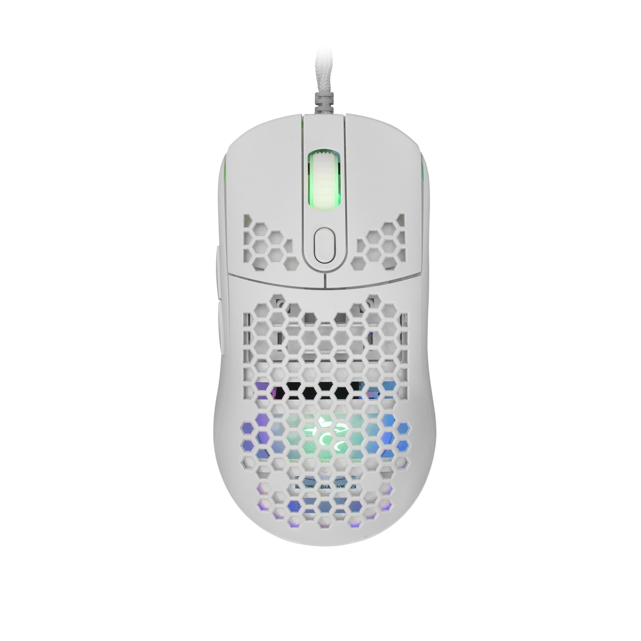 Мишка White Shark Galahad, оптична (7200 dpi), USB, бяла, гейминг, RGB подсветка