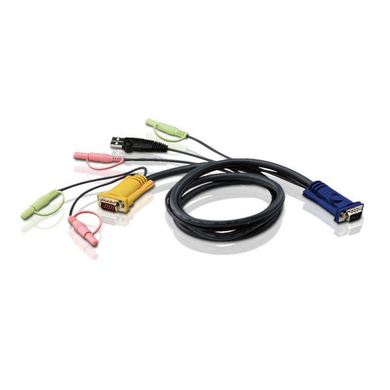 ATEN 2L-5301U :: KVM кабел, HD15 M + USB type A M + 2 Audio Plugs >> SHDB15 M + 2 Audio Plugs, 1.2 м