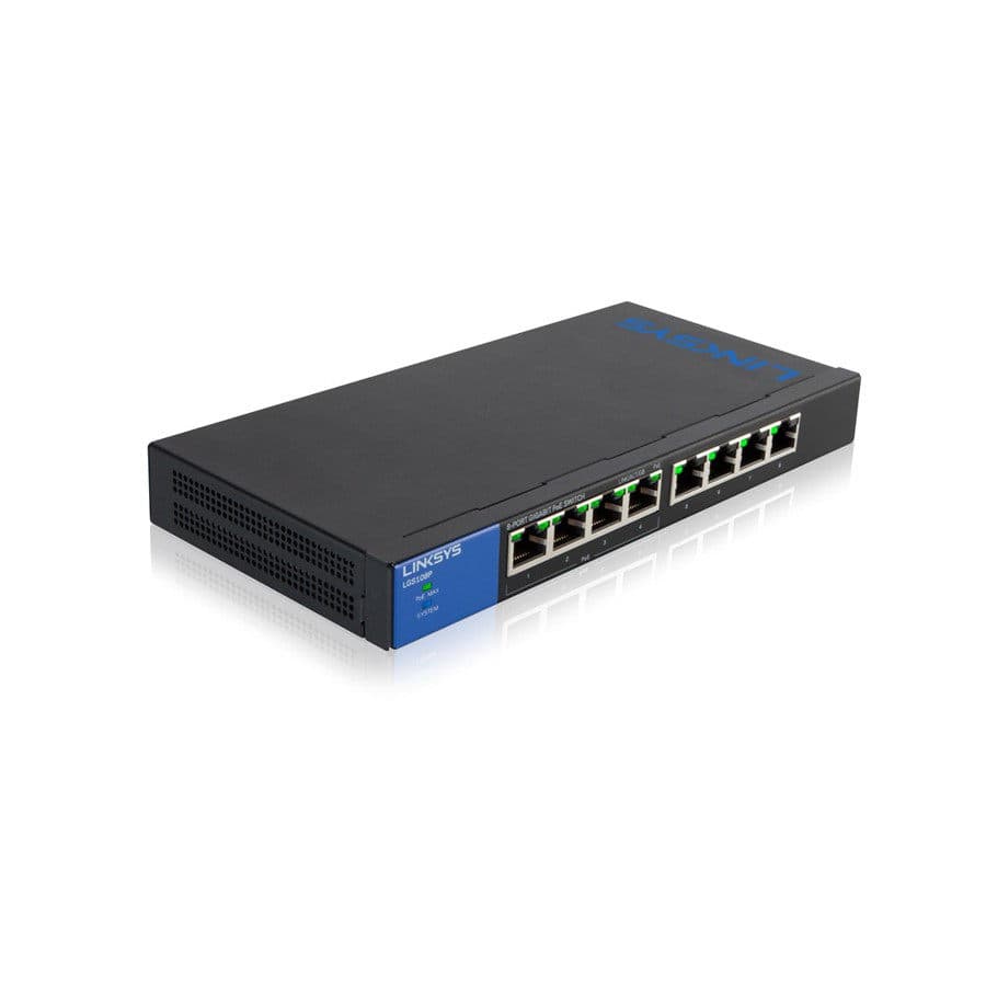 LINKSYS LGS108P :: 8-портов Small Business Desktop Gigabit Switch with PoE