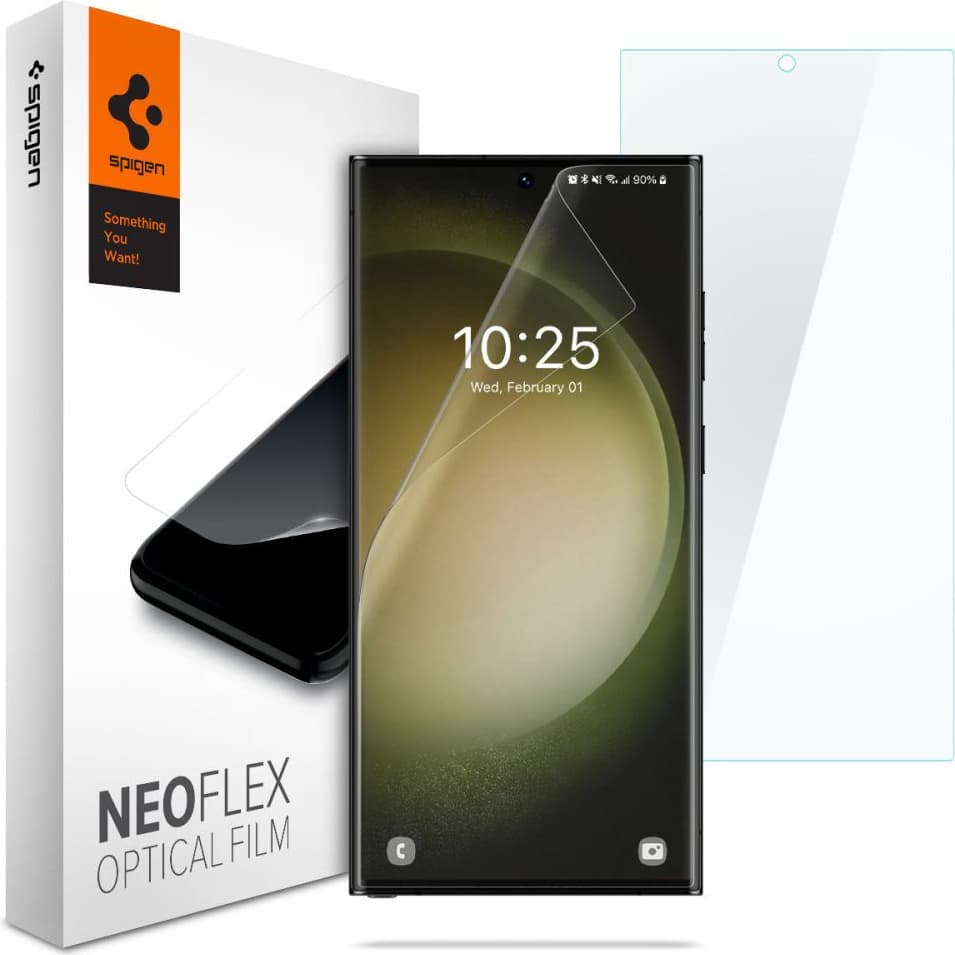 2 броя защитни покрития за целия дисплей на Samsung Galaxy S23 Ultra - Spigen Neo Flex Solid Screen Protector 2 Pack (прозрачен)