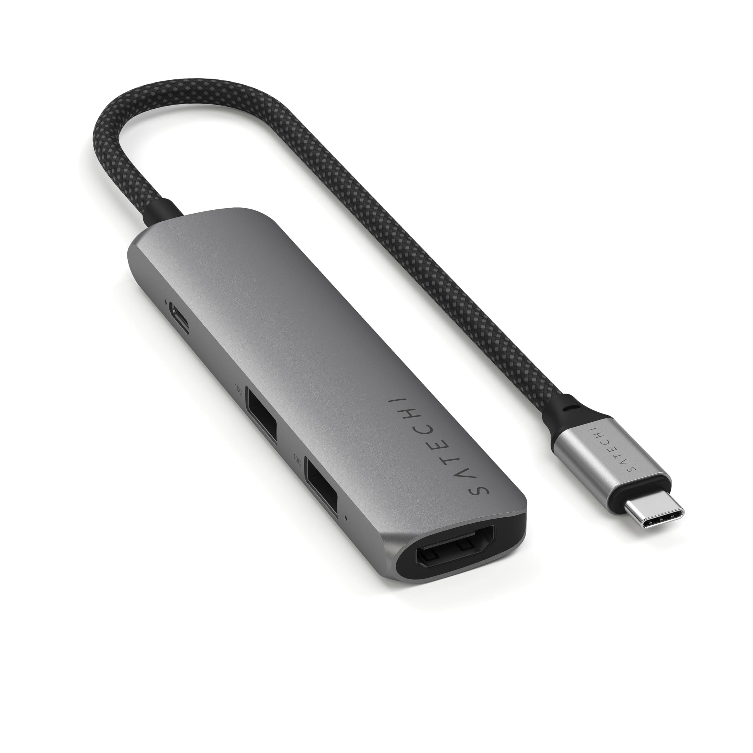 Докинг станция Satechi ST-P4SM, от USB-C към 1x USB-C(PD), 2x USB-A, 1x HDMI, сива