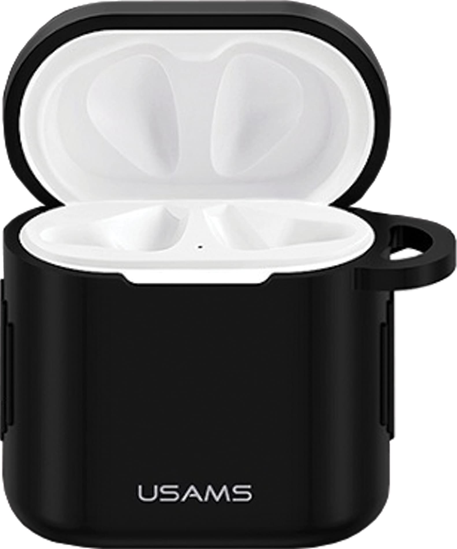 Силиконов калъф с карабинер за Huawei Freebuds 2, Freebuds 2 Pro - USAMS Silicone Case (черен)