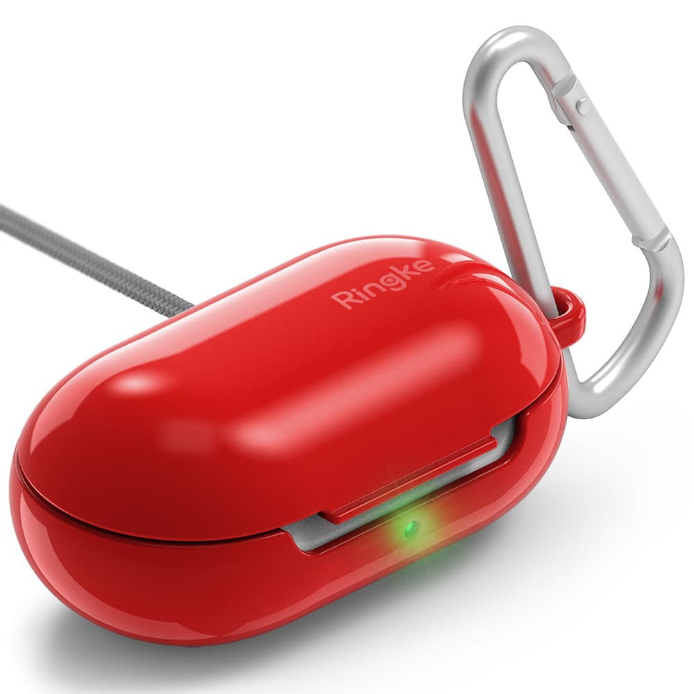 Поликарбонатов кейс с карабинер за Samsung Galaxy Buds, Galaxy Buds Plus (червен) - Ringke Galaxy Buds PC Case