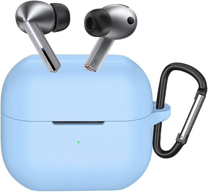 Силиконов калъф с карабинер за Samsung Galaxy Buds 3, Galaxy Buds 3 Pro (син) - Techsuit Ultrathin Silicone Case