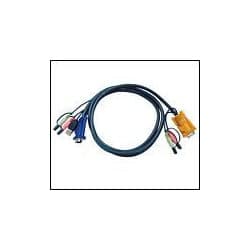 ATEN 2L-5305U :: KVM кабел, HD15 M + 2x jacks >> USB type A M + HD15 M + 2x jacks, 5.0 м