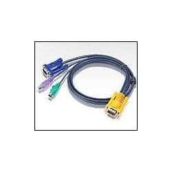 ATEN 2L-5202P :: KVM кабел, SPHD15 M >> 2x PS2 M + HD15 M, 1.8 м