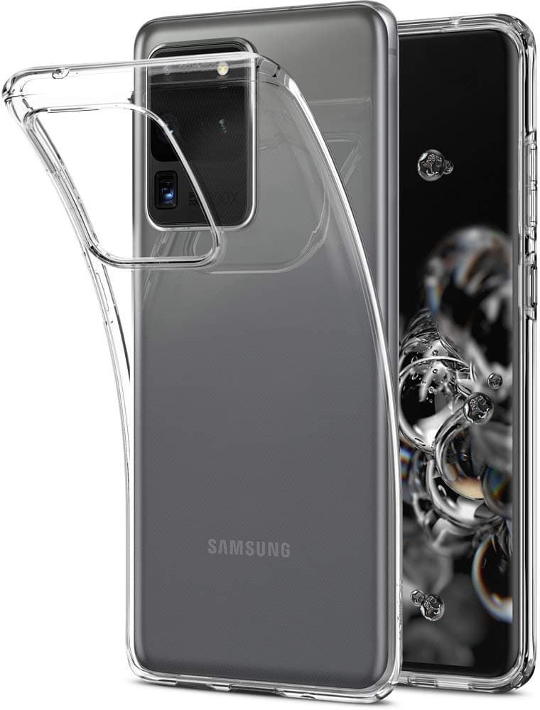 Тънък качествен силиконов (TPU) калъф за Samsung Galaxy S20 Ultra (прозрачен) - Spigen Liquid Crystal Case